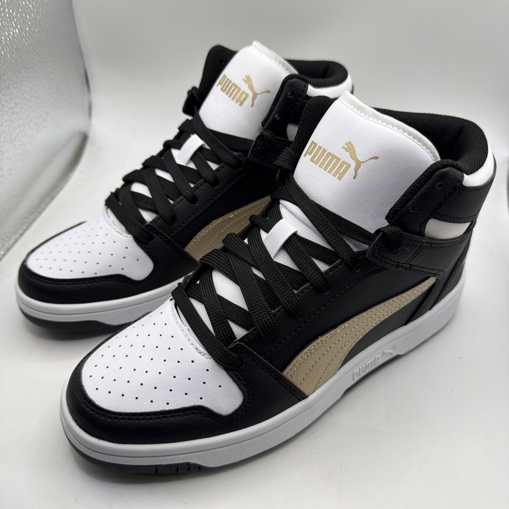 PUMA Kid's Boy Rebound Layup SL JR SNEAKERS Black/Gold. SIZE 6.5C. New